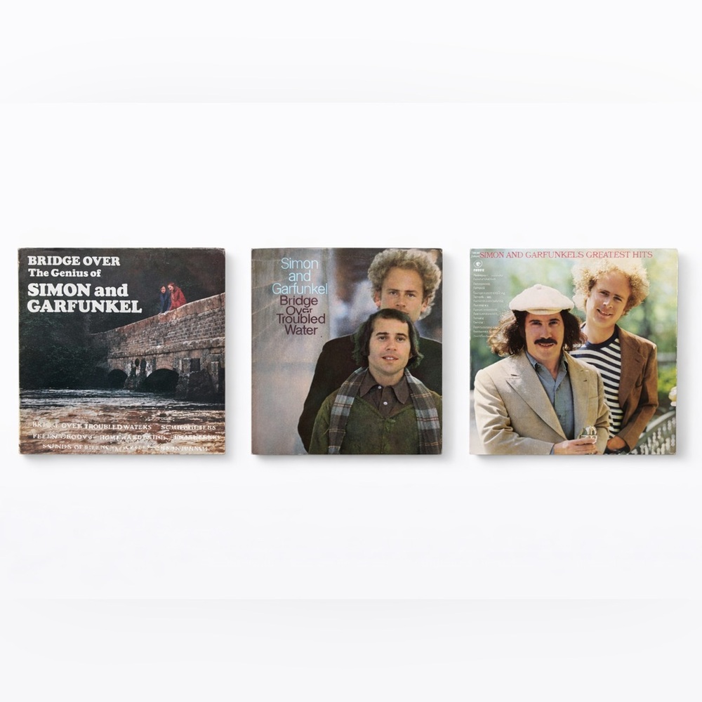 Vintage Simon & Garfunkel Vinyl Record Bundle (3) Greatest Hits + Bridge Over